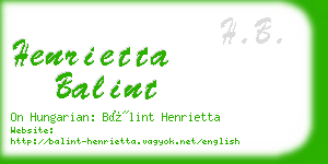 henrietta balint business card